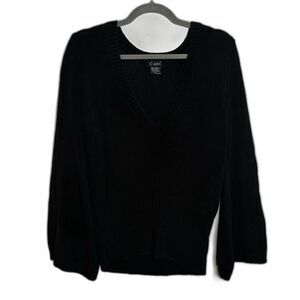 CAmi Black V-Neck Women's Sweater | Perfect Chunky Sweater!